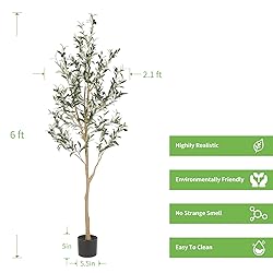 Realead 6ft Artificial Olive Tree, Tall Faux Olive
