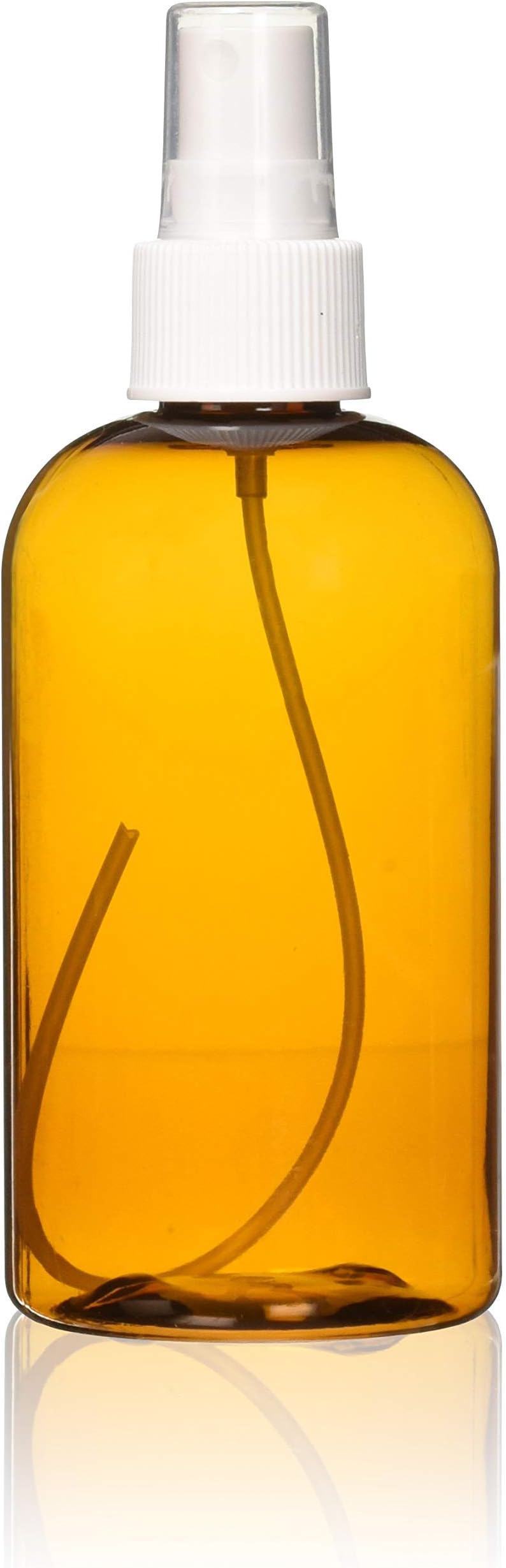 MoYo Natural Labs 8 oz Spray Bottles Boston Round, Fine Mist Empty Travel Containers, BPA Free PET Plastic for Essential Oils and Liquids/Cosmetics (Pack of 1, Amber)