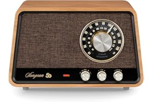 Sangean WR-55 AM/FM/Bluetooth/AUX Premium Analog Wooden Cabinet Radio 50th Anniversary Edition