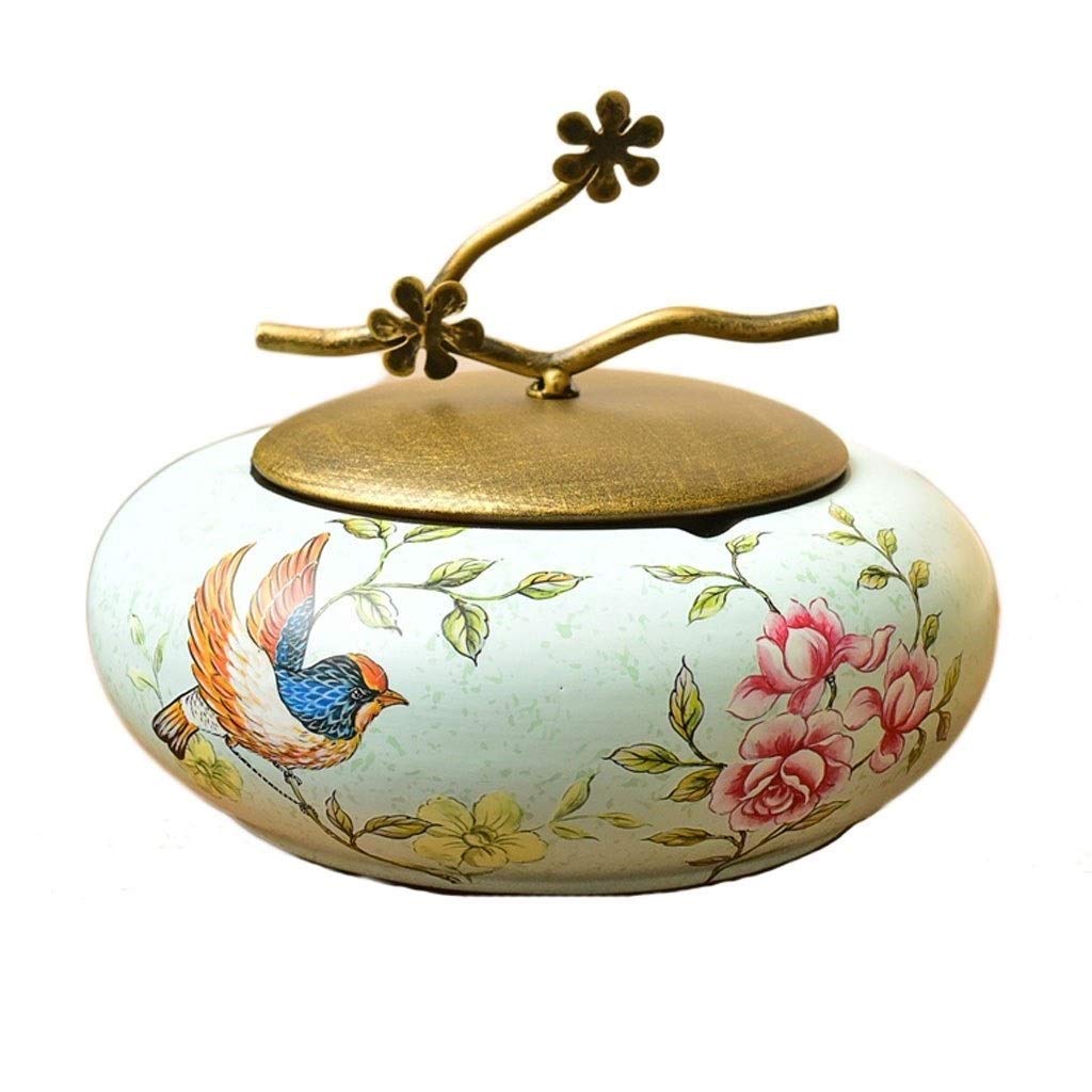 XLEVE Table Cigar Ashtray, Retro Cigarette Accessories, Ashtray with Lid, Coffee Table Decorations, 