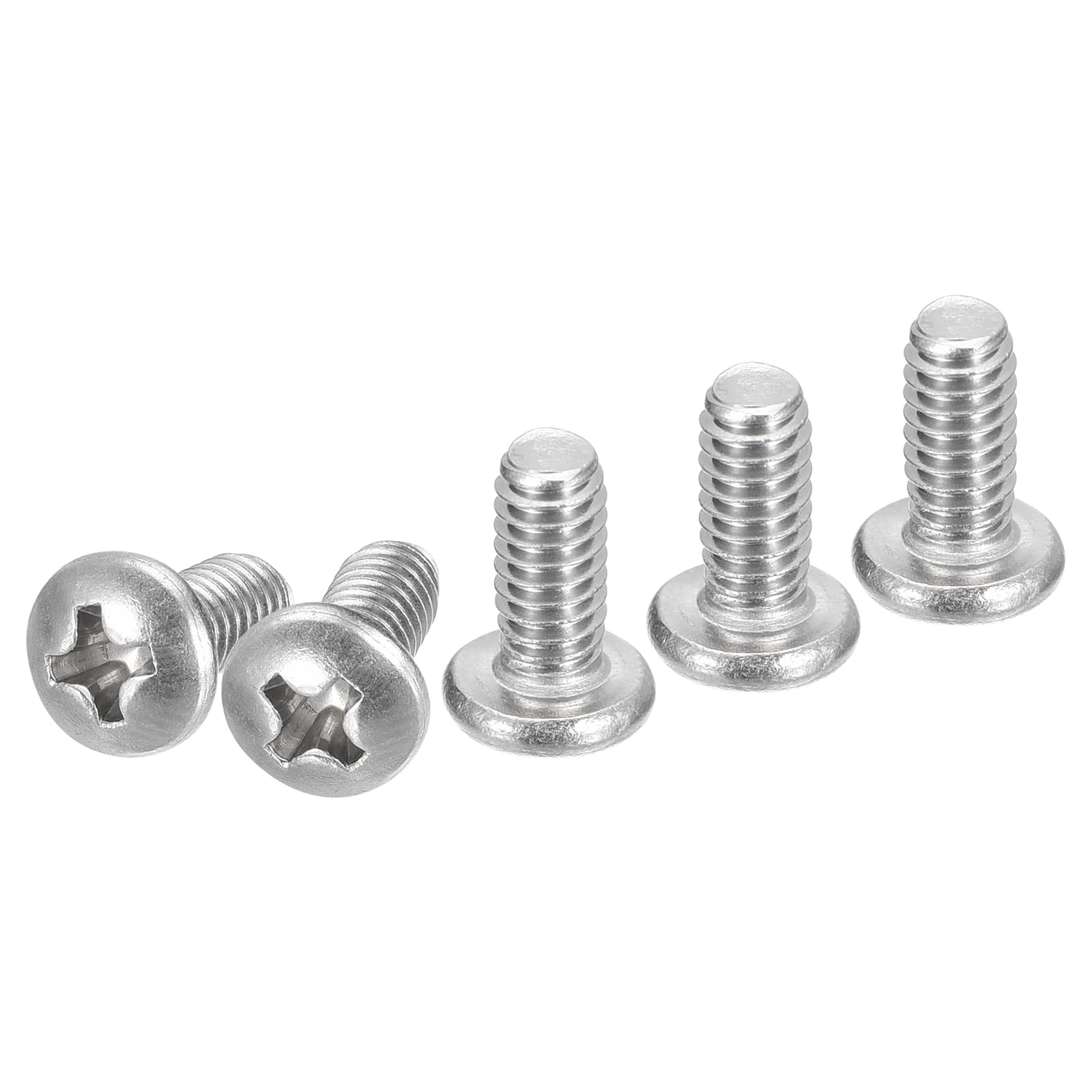 DTGN #8-32x3/8" Pan Head Machine Screws, 100Pcs 304 Stainless Steel, Phillips Drive, UNC Full Thread, Bright Finish, Screws Bolts Kit