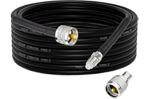 Superbat CB Coax Jumper 18ft RG8x Coaxial Cable Stranded Connector with PL-259 and FME/PL259 Male Connector –Durable, Low-Los