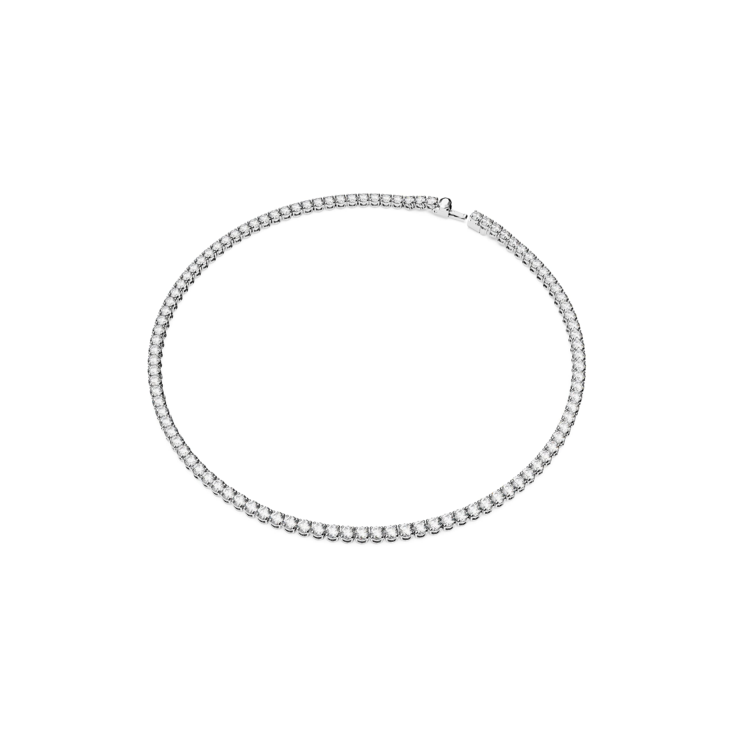 Swarovski Matrix Tennis Necklace with Clear Crystals on a Rhodium Finished Setting, Part of the Swarovski Matrix Tennis Collection