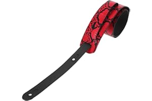 DRESSOOS PU Leather Electric Guitar Strap with Adjustable Buckle Vibrant Snake Pattern Bass Acoustic Belt for