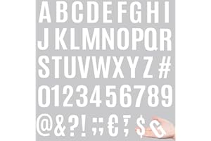 Jiepuxiter Vinyl Letter Number Stickers, 10 Sheets Self-Adhesive Alphabet Number Stickers Waterproof Mailbox Number Sticker Letters for Mailboxes,Cup,Door,Cars,Boats, Address Number (White, 2 inch)