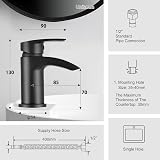 Hapilife Black Basin Mixer Tap Waterfall Monobloc 1 Hole G1/2 Hoses view 5