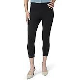 HUE Women's Wide Waistband Blackout Cotton Capri Leggings, Assorted