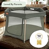 Venture All Stars Foldable Baby Playpen Large Breathable Mesh Green view 2