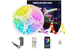 ATHONO 100 ft(2 Rolls of 50ft) IC+RGB,Led Lights for Bedroom,Music Sync Color Changing,Led Strip Lights,with Remote App Control Led Strip,Led Lights for Room Home Kitchen Decor Party