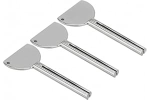 Silver Stainless Steel Tube Squeezer Set 3 Pcs Half Round Manual Roller Dispenser for Toothpaste Paint Cream Cosmetics and Da