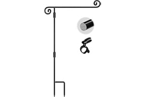 HOOSUN Garden Flag Stand,Sturdy Garden Flag Holder Pole for Outside House,Yard Flags Holder with one Tiger Clip,Yard Banner Pole for Holiday Flags Decorations Outdoor Lawn