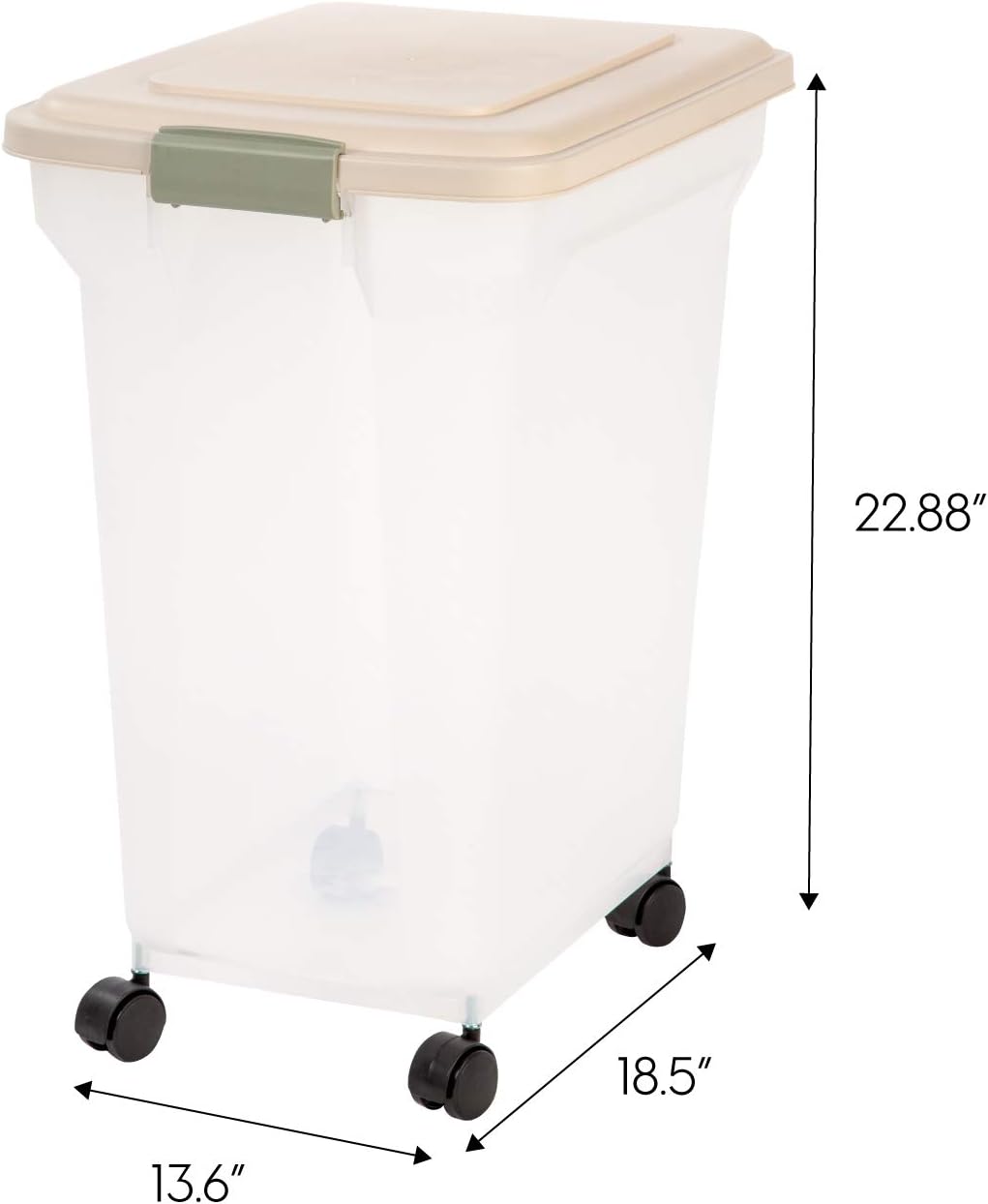 Pet Supplies : IRIS Premium Airtight Pet Food Storage Container, 42-Pounds, Almond : Pet Food Storage Products : 