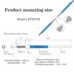 BOJKEON FT3Y10 Fiber Optic Sensor, Through-Beam