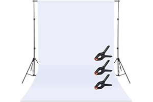 Zdada White Photography Backdrop Background - 6.5ftx10ft White Screen Backdrop for Photoshoot Photography Background Screen V
