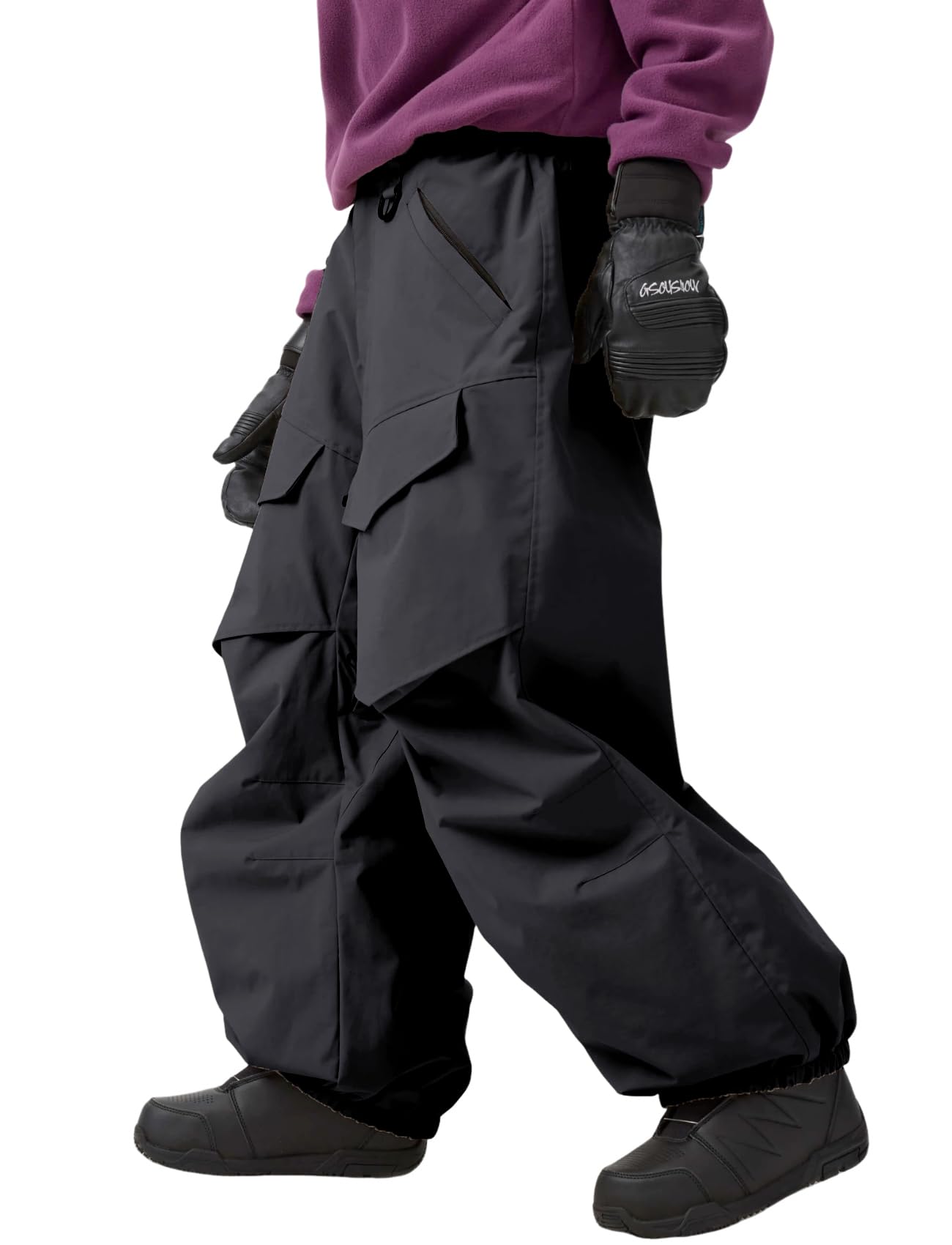 Photo 1 of GSOU SNOW Men Ski Pants Snowboard Pants Baggy Snowboard Loose Snow sport Insulation Waterproof Winter Hiking Sport Black M