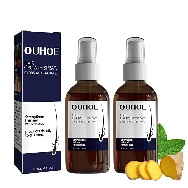QUAAM 2PCS OUHOE HAIR GROWTH SPRAY, BROWN, UNISEX-ADULTS