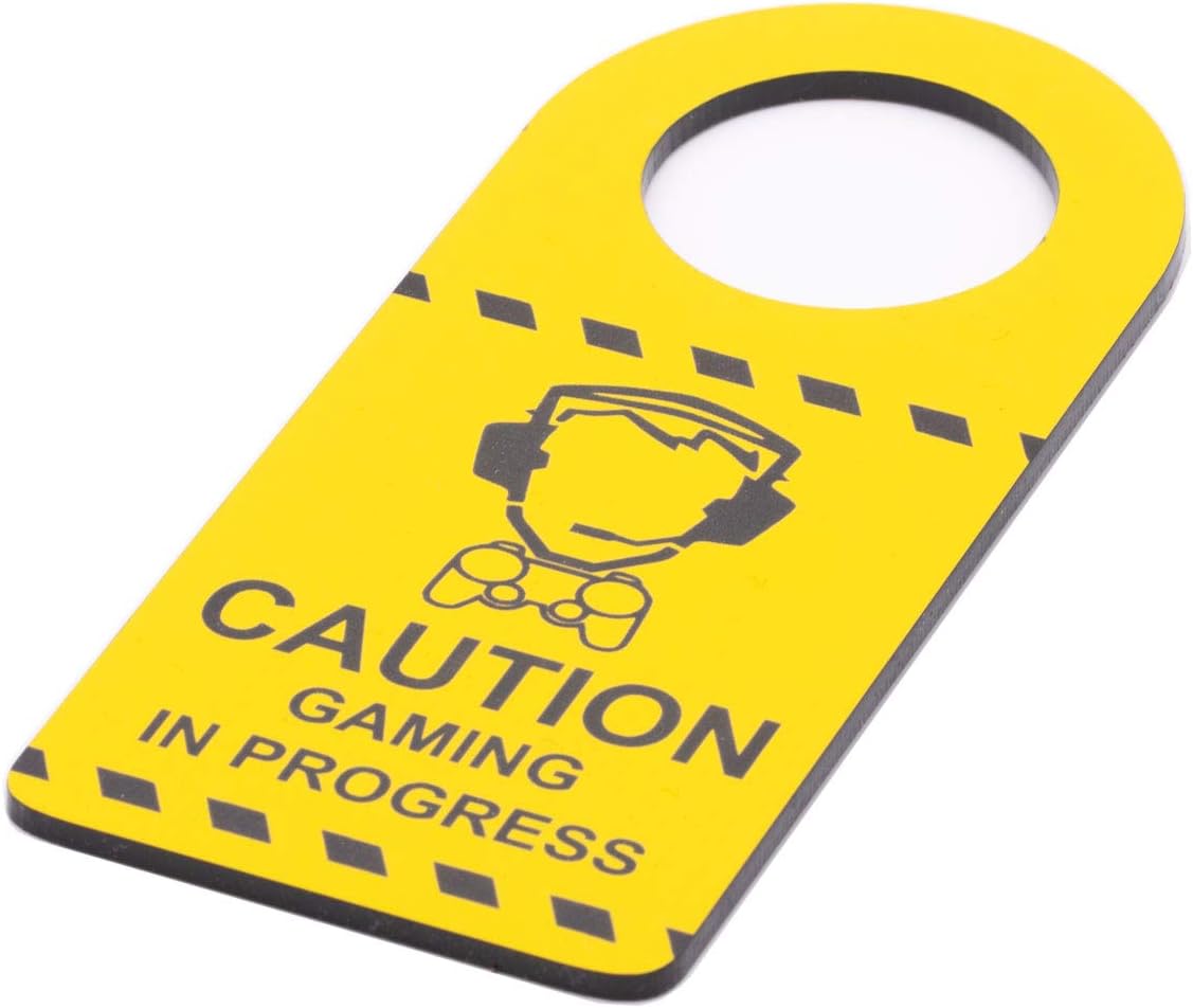 High Visibility Yellow and Black Do Not Disturb Gaming Door Hanger Sign