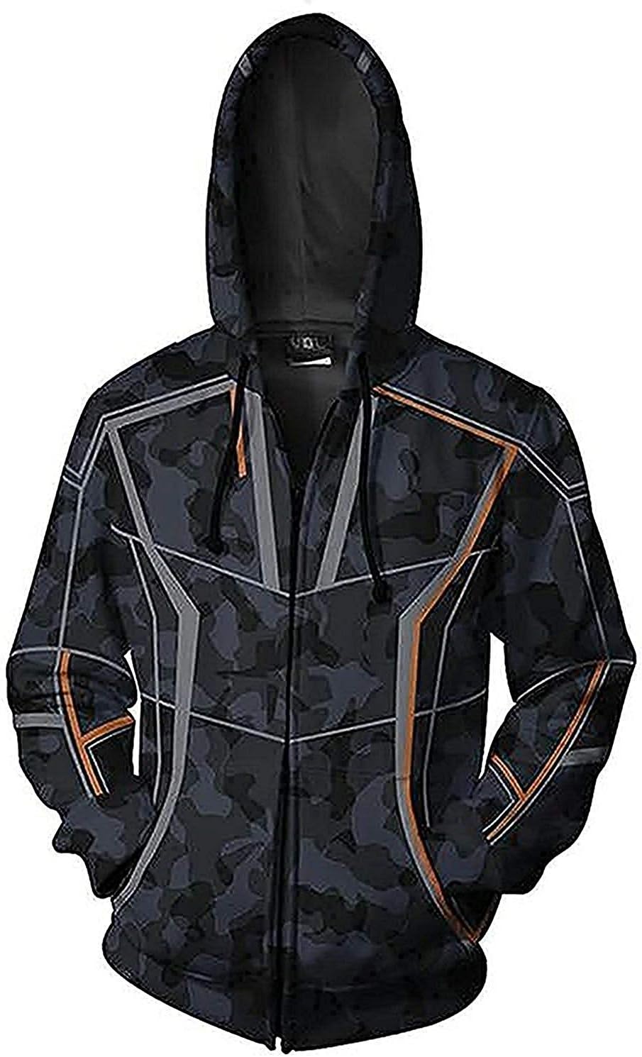 Mens Avengers Infinity War Tony Stark Iron Man Robert Downey Cotton Jacket Hoodie Black