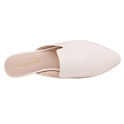 DREAM PAIRS Women's Flat Mules Pointed Toe Backless