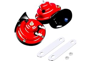 Gexmil 2Pcs 300DB Super Loud Train Horn Car Horn 12V Auto Horn Waterproof Electric Snail Horn Air Horn for Trucks Cars Motorcycle Bikes Boats