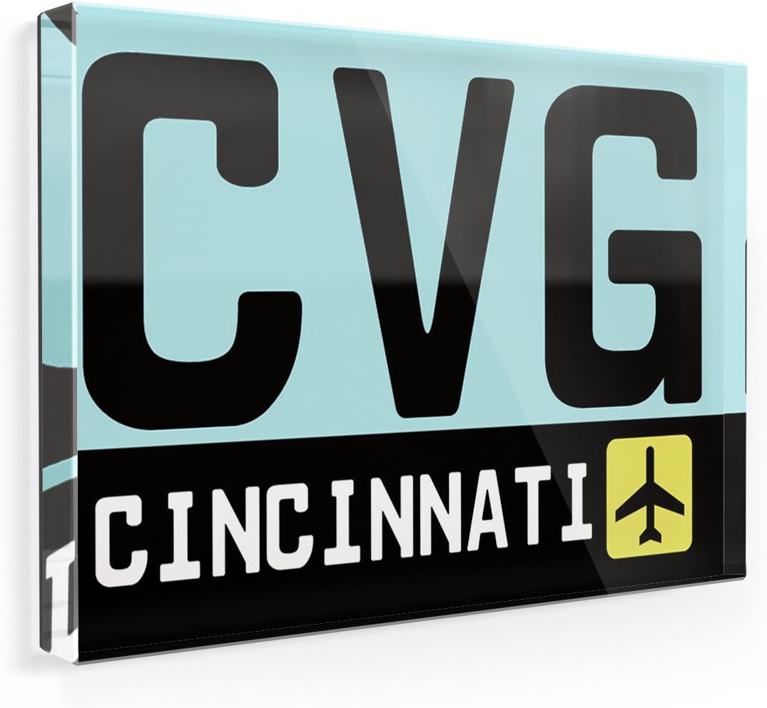 Amazon Com Fridge Magnet Airport Code Cvg Cincinnati Country United States Neonblond Refrigerator Magnets Kitchen Dining