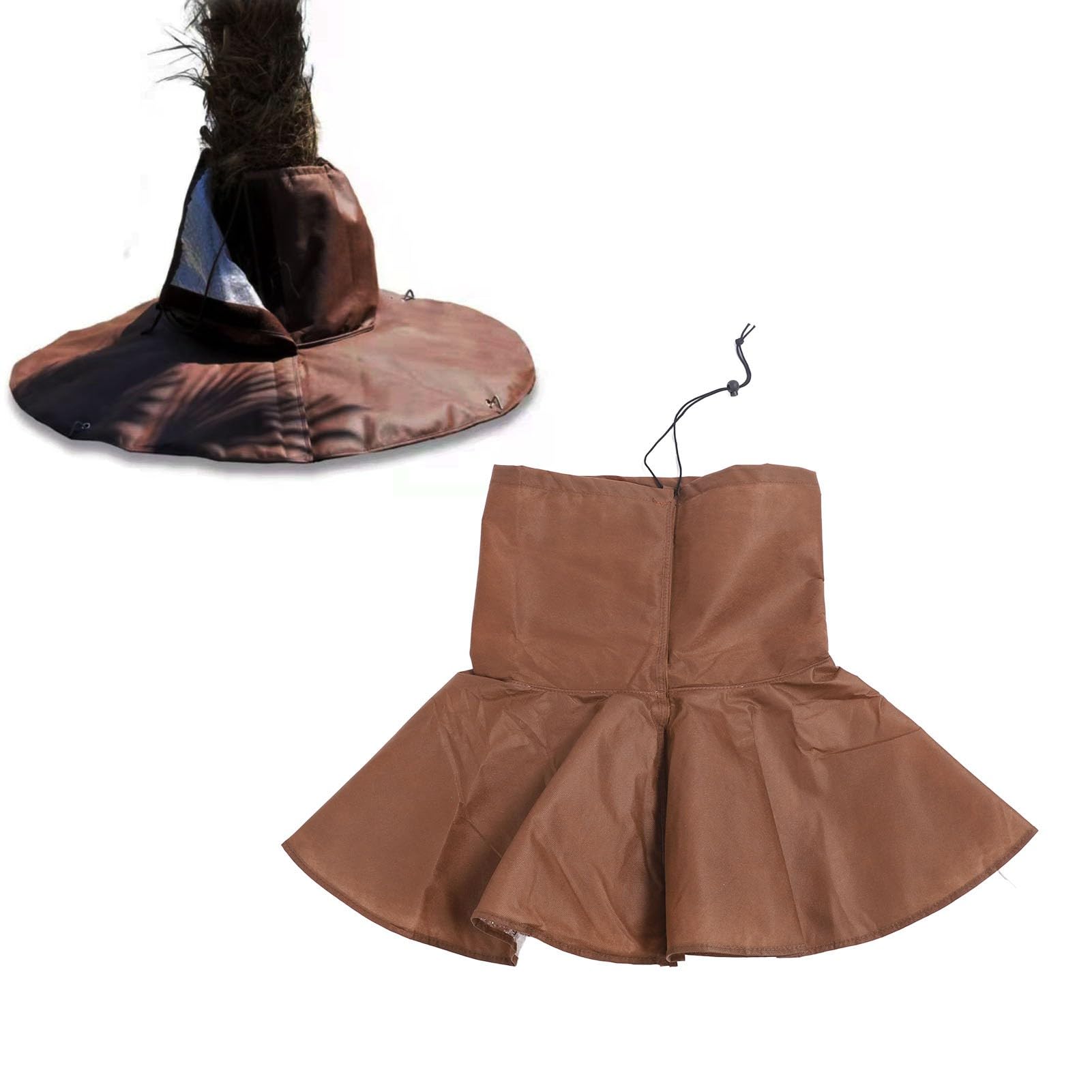 LICAEVEY Winter Palm Tree Root Protector, Multifunctional Constant Temperature Tree Root Freeze Cover with Elastic Cord, Adjustable Size Polyester Freezing Brown Plants Bag