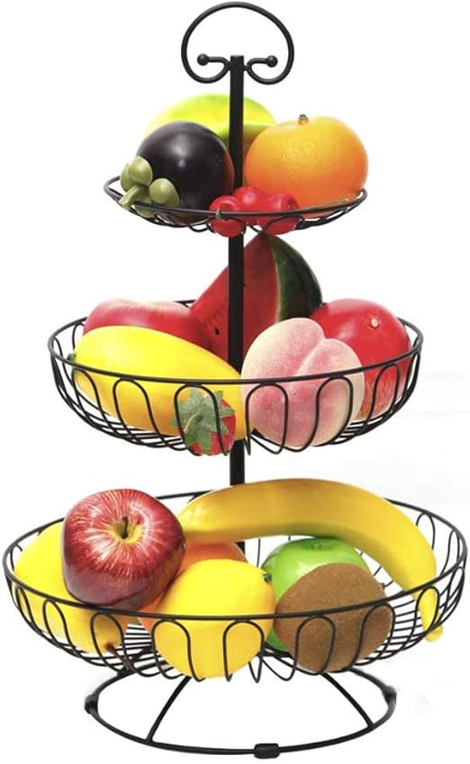 Frutero de 3 niveles canasta de manzana / soporte de almacenamiento de