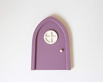 Violette Elfentür fürs Kinderzimmer mit Leuchteffekt im Türfenster