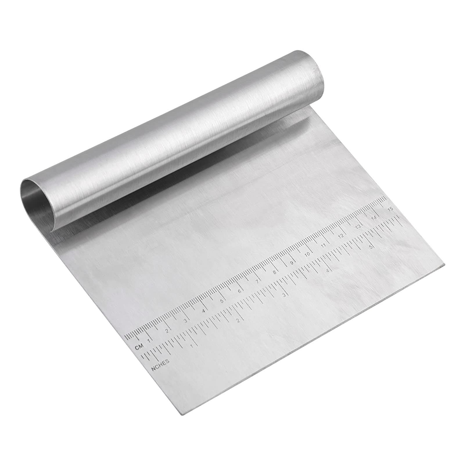 TOPINCN Dough Pastry Scraper/Cutter/Chopper, Stainless Steel Multipurpose Cake Pizza Bread Cutter with Measuring Scale Cooking Utensil Kitchen Flour Pastry Tool
