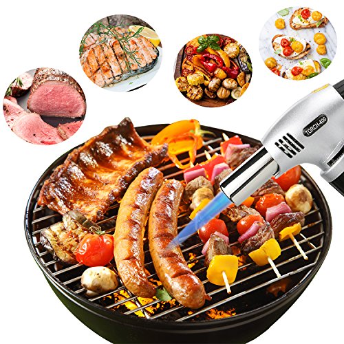 TedGem Culinary Torch, Professional Blow Torch Lighter Chef Cooking Torch Food Torch Butane Torch Refillable Adjustable Flame Lighter for Creme Brulee, DIY, BBQ & Baking Butane Gas Not Included