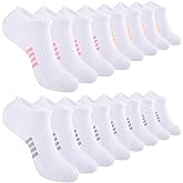 eallco 8 Pairs Ankle Socks for Women Running Athletic Cotton Low Cut Socks Cushioned