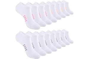 eallco 8 Pairs Ankle Socks for Women Running Athletic Cotton Low Cut Socks Cushioned