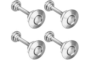 kingsea Quick Latch Hood Pins, Release Latch Lock Clip Push Button Bonnet Kit 1.25in/32mm Diameter Universal for Car Bumper Hood License Plate (Silver, 4 Pack)