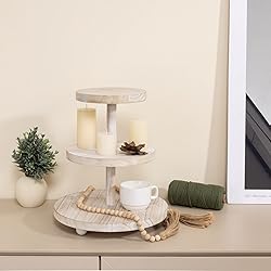 VIVIRBIEN 3 Tier Cupcake Stand Round,Wood Cake