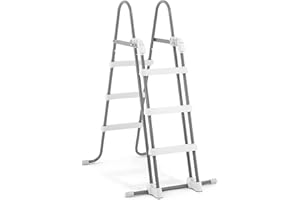 Intex 28075E Deluxe Pool Ladder with Removable Steps for Intex Pools with Wall Height of 42 Inch