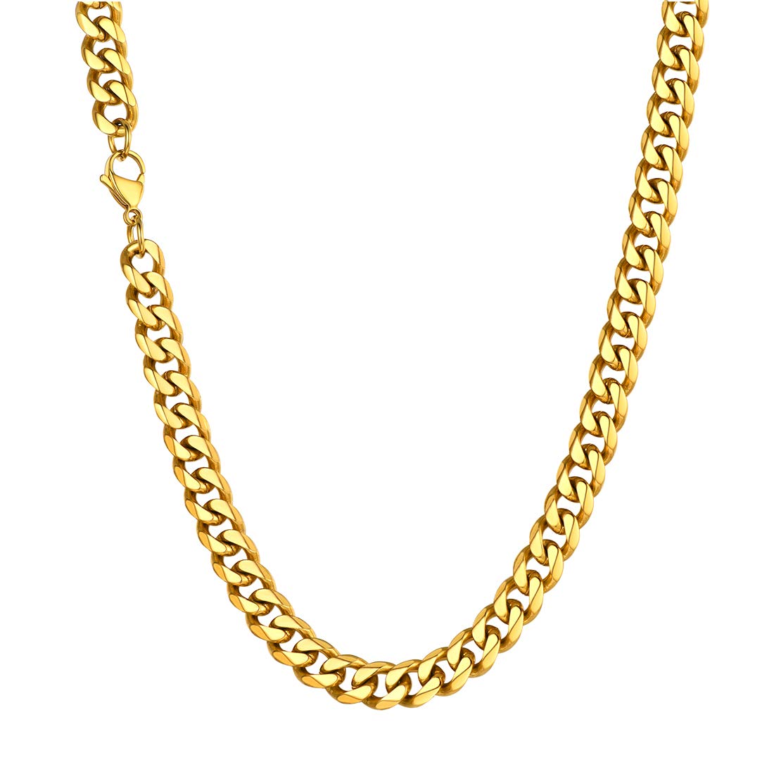 U7 Gold Plated Cuban Chain 9mm Men, Women Necklace 26 Inch