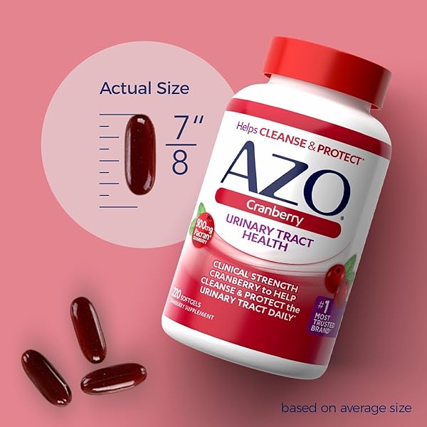 AZO CRANBERRY SUPPLEMENT, MADE WITH CONCENTRATED WHOLE FRUIT CRANBERRY POWDER TO HELP CLEANSE AND PROTECT THE URINARY TRACT*, SUGAR FREE CRANBERRY PILLS, NON-GMO, 100 SOFTGELS