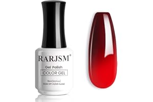 RARJSM Color Changing Gel Nail Polish 15ML Red to Burgundy Red Mood Temperature Color Changing Gel Polish Soak off UV Varnish Color Changing Gel Polish for Nail Art DIY Salon at Home