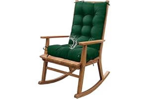 Yefound Dark Green Outdoor Indoor High Back Chair Cushion Waterproof Rocking Chair Pad Seat Cushion for Outdoor Furniture