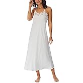 Eileen West Womens Bridal Sleepwear & Loungewear – Santorini Dream Collection - Satin & Lace Lightweight Sleeveless Nightgown