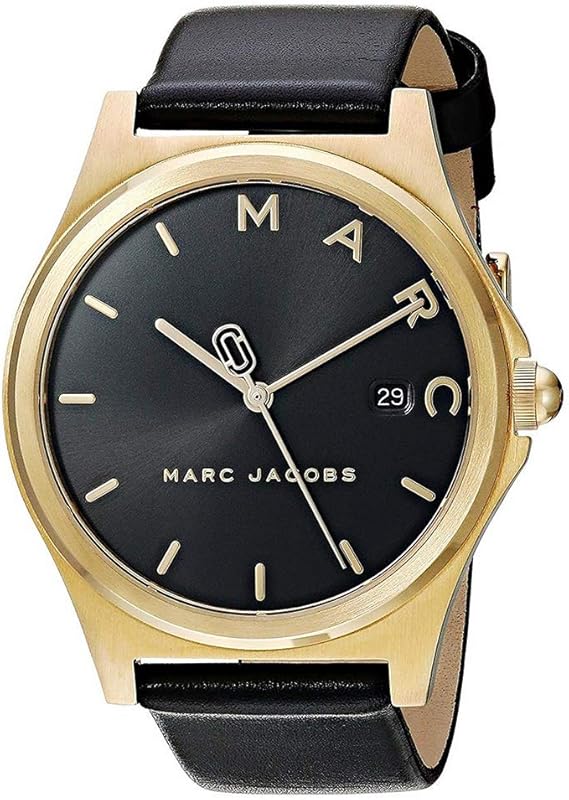 Amazon マークジェイコブス Marc Jacobs レディース ボーイズサイズ Henry ヘンリー 36mm ゴールドケース ブラック レザー 革ベルト Mj1608 腕時計 並行輸入品 レディース腕時計 腕時計 通販