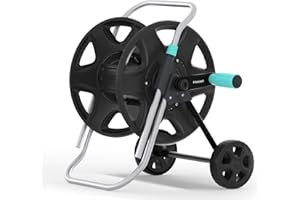 HOZCART Garden Hose Reel Cart, Metal Heavy Duty Garden Hose Reel with Wheels,Portable Hose Carts Holds 50-120 feet,Hose Reel for Outdoor, Backyards, Gardens or Lawns