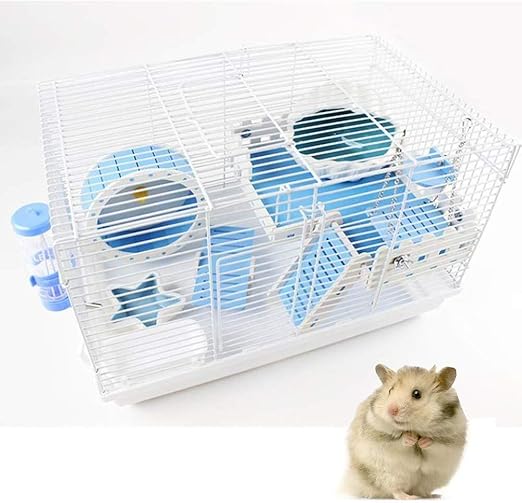 Amazon Co Jp ハムスターケージダブル透明高級ハムスターヴィラゴールデンベアネストハムスター用品ケージ Color Blue ホーム キッチン