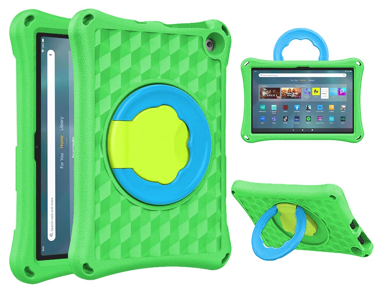 New 10in Tablet Case for Kids(2021/2023 Release 11th/13th Generation),DJ&RPPQ ipad 10 case Light Weight Anti Slip Shockproof Kids Friendly Case for 10 inch Tablet. (Green)
