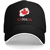 Brush Canadian Canada Flag Sandwich Cap Unisex Baseball Cap Trucker Dad Hat for Men Women Adjustable Peaked Fashion Outdoors Funny Golf Sunhat Black