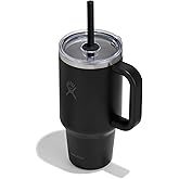 Hydro Flask 24 Oz Travel Tumbler with Handle, Clear Lid and Straw - Insulated Stainless Steel