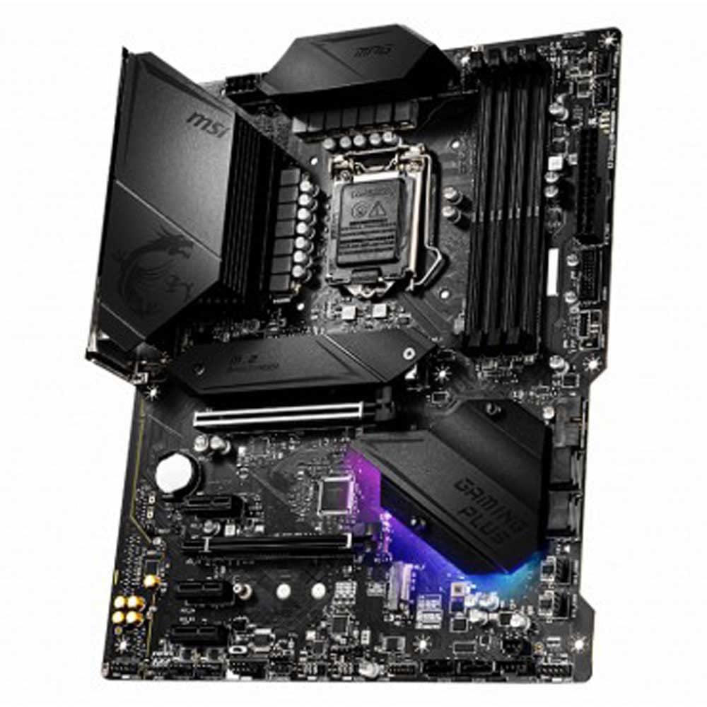 MSI MPG Z490 GAMING PLUS Motherboard ATX, LGA1200, DDR4, LAN, USB 3.2 Gen2, Type C, M.2, DisplayPort, HDMI, Pre-installed I/O Shield, RGB Mystic Light, Gen 4 Ready, 10th Gen Intel Core, 7C75-007R