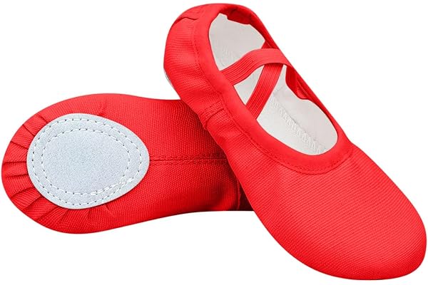 Canvas Ballet Shoes for Toddler Girls Soft Split Sole Ballet Slippers Lightweight Highly Stretch Yoga Dance Shoes