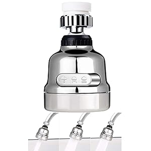 Amener Movable Kitchen Tap Head Moveable 360 degree Rotable Water Saving Faucet Nozzle Filter Sink Areator Flexible Diffusser (Silver)