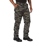 Rothco Tactical BDU Pants – Rugged Cargo Outdoor Hiking EDC Work Uniform, Black Camo, XL